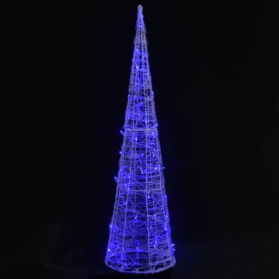 vidaXL Piramide Decorativa Cono di Luce LED Acrilico Blu 120 cm