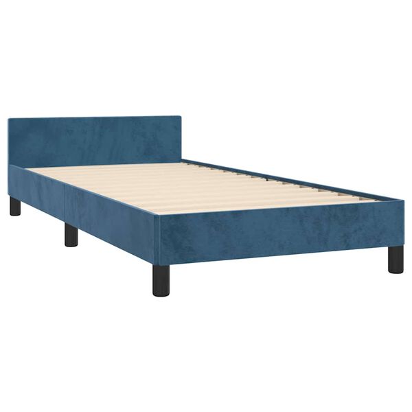 vidaXL Giroletto senza Materasso Blu Scuro 90x190 cm in Velluto