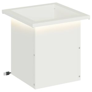 vidaXL Fioriera da giardino con LED Bianco 30 x 30 x 30 cm Acciaio