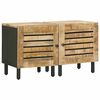 vidaXL Comodino 2 pz Naturale 40 x 33 x 46 cm Legno di mango massello