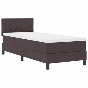 vidaXL Letto a molle con materasso Marrone Scuro 80 x 200 cm Tessuto