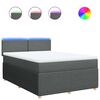 vidaXL Giroletto a Molle con Materasso Grigio Scuro 140x190 cm Tessuto