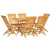 vidaXL Set da Pranzo da Giardino 7 pz in Legno Massello di Teak