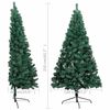 vidaXL Albero di Natale a Met&agrave; Preilluminato con Palline Verde 210 cm