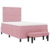 vidaXL Letto a molle con materasso Rosa 120 x 190 cm Velluto