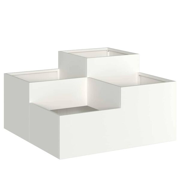 vidaXL Vaso da giardino Bianco 80 x 80 x 48 cm Acciaio
