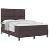 vidaXL Letto a molle con testiera Marrone Scuro 140 x 190 cm Tessuto