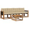 vidaXL Set di divani da esterno con cuscino 5 pcs Naturale e Beige