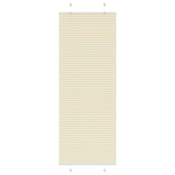 vidaXL Tenda Plissettata Crema 80x200 cm Larghezza Tessuto 79,4 cm