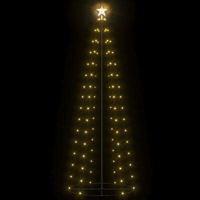 vidaXL Albero di Natale a Cono con 100 LED Bianco Caldo 70x180 cm