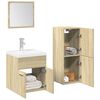 vidaXL Set Mobili da Bagno 3 pz Rovere Sonoma in Legno Multistrato