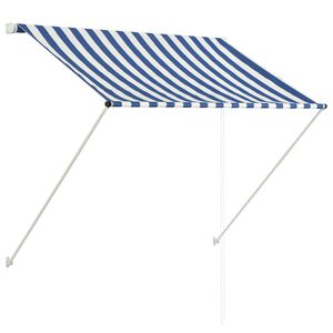 vidaXL Tenda da Sole Retrattile 150x150 cm Blu e Bianco