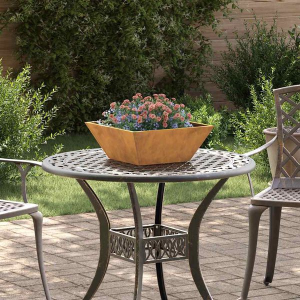 vidaXL Vaso da giardino 5 pcs Ruggine 40 x 40 x 15 cm
