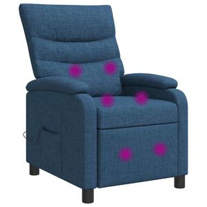 vidaXL Poltrona Massaggiante Blu Tessuto