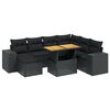 vidaXL Set Divani da Giardino con Cuscini 8 pz Nero in Polyrattan