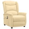 vidaXL Poltrona Alzapersona Massaggiante Crema in Tessuto Microfibra