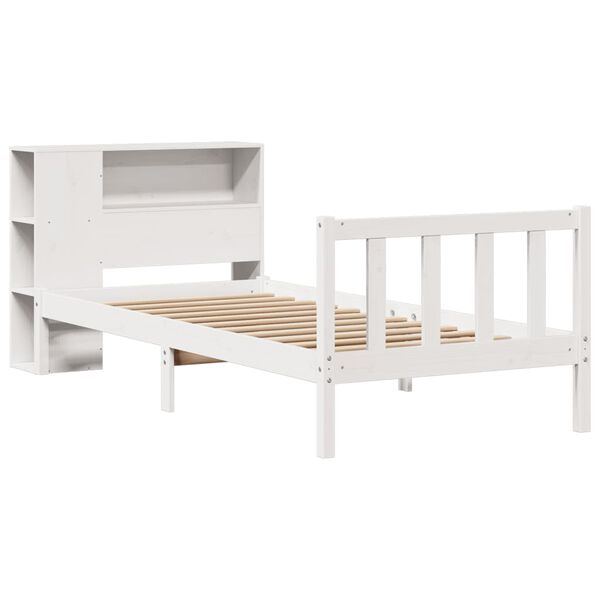 vidaXL Letto Libreria senza Materasso Bianca 90x200 cm Legno di Pino