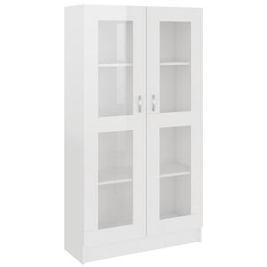 vidaXL Armadietto Vetrina Bianco Lucido 82,5x30,5x150 cm Multistrato