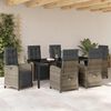 vidaXL Set da Pranzo per Giardino 7 pcs Grigio chiaro polyrattan