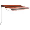 vidaXL Tenda da Sole Retrattile Automatica 3x2,5 m Arancio Marrone