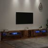 vidaXL Mobile Porta TV con LED Legno Antico 300x35x40 cm Truciolato