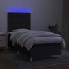 vidaXL Letto a Molle con Materasso e LED Nero 90x190 cm in Tessuto