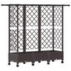 vidaXL Letto Rialzato con Griglia e Tetto Marrone 164 x 40 x 127 cm PP