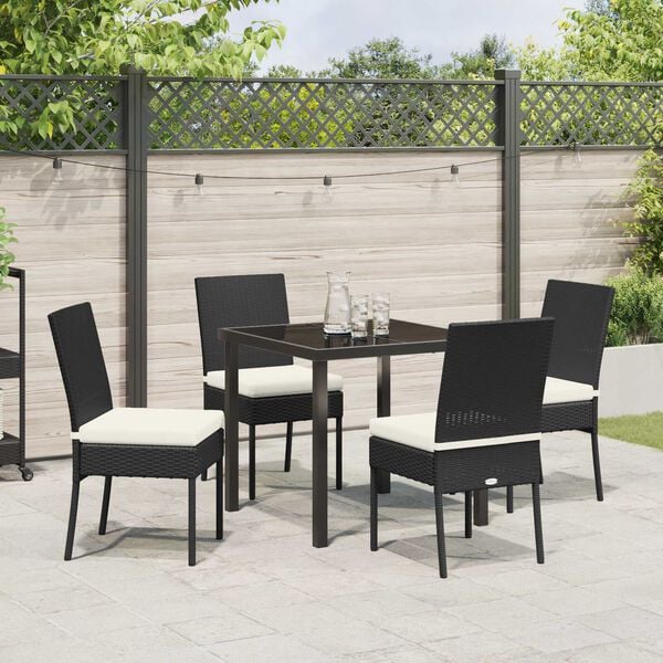 vidaXL Set da Pranzo per Giardino 5 pcs Nero