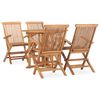 vidaXL Set da Pranzo da Giardino 5 pz Pieghevole in Massello di Teak