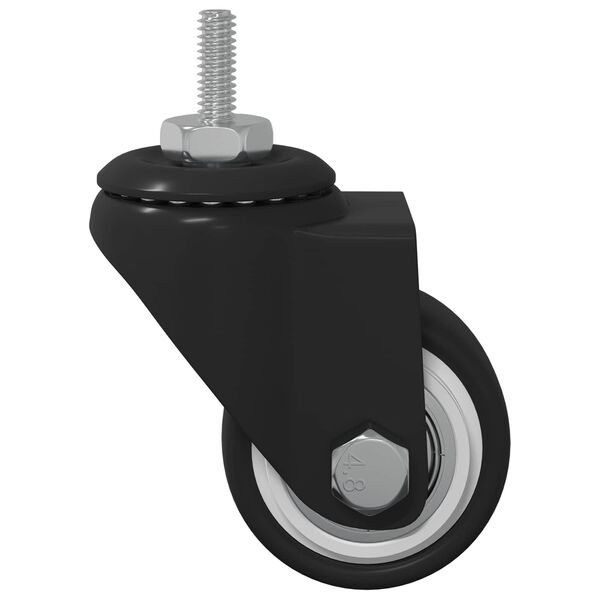 vidaXL Rullo girevole 2 pcs Nero 40,4 x 40,4 x 19,7 mm Ferro e nylon