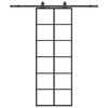 vidaXL Porta Scorrevole con Ferramenta Nera 76x205 cm in Vetro ESG