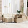 vidaXL Set Divano da Giardino 7 pcs Beige polyrattan