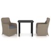 vidaXL Set da Pranzo da Giardino 3 pz con Cuscini Marrone