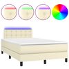 vidaXL Giroletto Molle con Materasso e LED Crema 120x200cm Similpelle