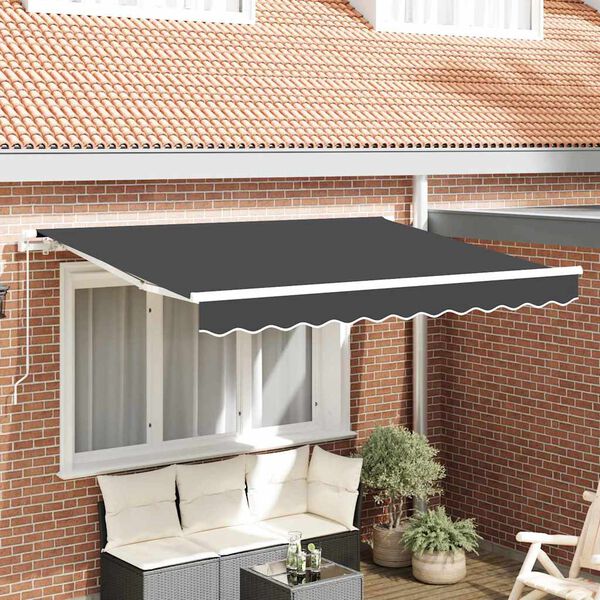 vidaXL Telo di ricambio per tenda da sole Antracite 330 x 195 cm