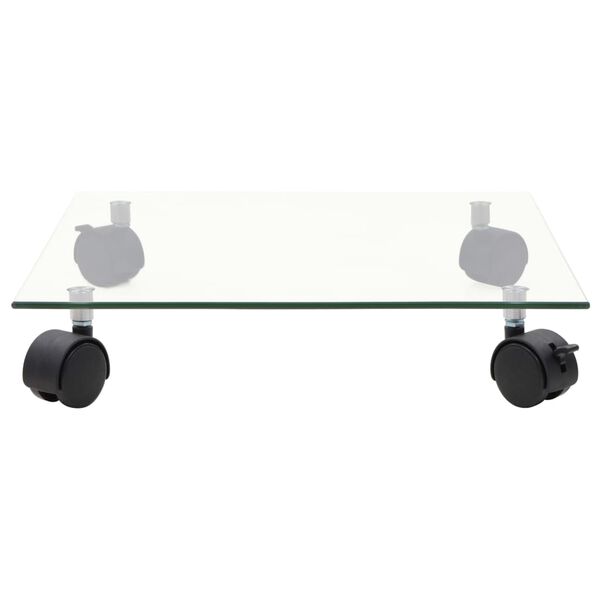 vidaXL Pedane su Ruote per Piante 2pz Vetro Temperato 35x35cm Quadrato