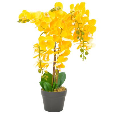 vidaXL Orchidea Artificiale con Vaso Gialla 60 cm