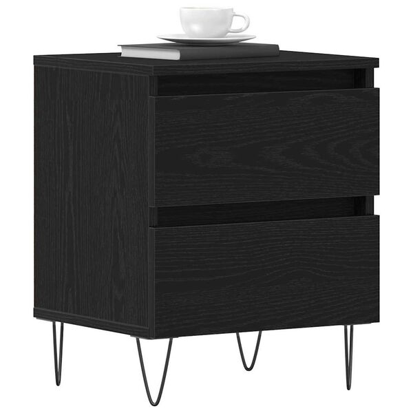 vidaXL Armadio da Notte con cassetto 2 pcs Rovere nero 40 x 35 x 50 cm