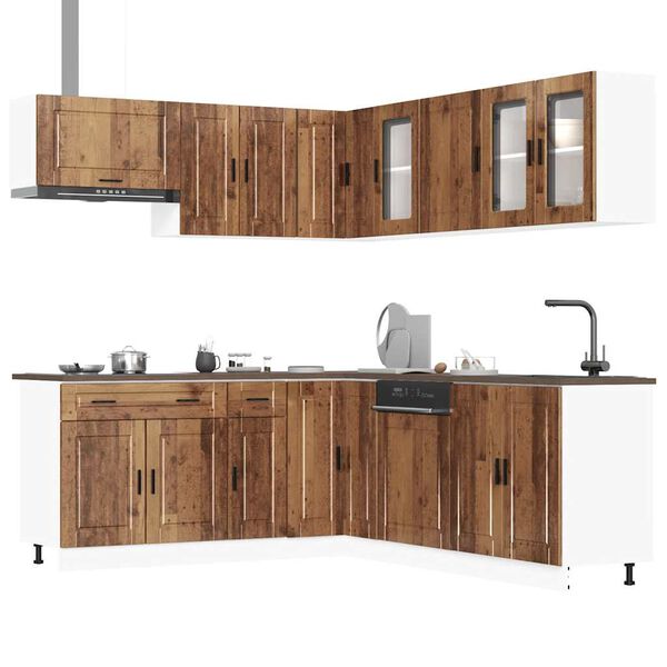 vidaXL Set Mobili da Cucina 11 pz Porto Legno Antico in Truciolato