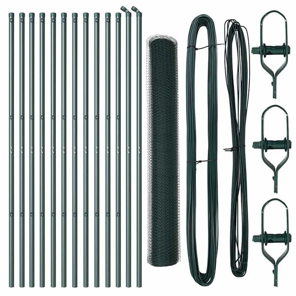 vidaXL Palo della recinzione Verde 25 x 1,2 m (rete da 13 mm) Acciaio