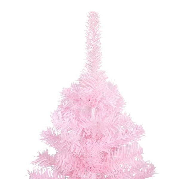 vidaXL Albero di Natale Preilluminato con Palline Rosa 210 cm PVC