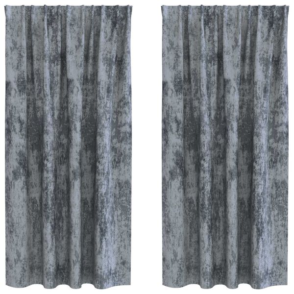 vidaXL Tende in Velluto 2 pcs Grigio Argento 175 x 140 cm Velluto