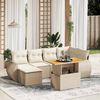 vidaXL Set Divani da Giardino 7 pz con Cuscini Beige in Polyrattan