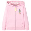 vidaXL Felpa con Cappuccio e Cerniera da Bambina Rosa 104