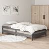 vidaXL Letto Impilabile Grigio 75x190 cm in Legno Massello di Pino