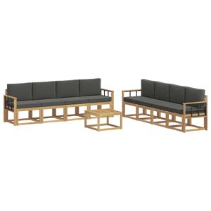 vidaXL Set di divani da esterno 9 pz Bianco e Antracite