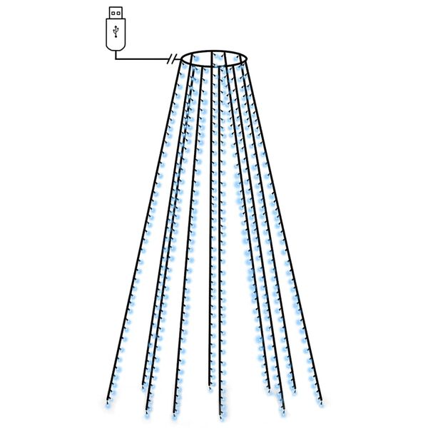 vidaXL Rete di Luce per Albero di Natale 400 LED Blu 400 cm