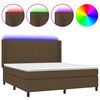 vidaXL Letto a Molle Materasso e LED Marrone Scuro 160x200 cm Tessuto