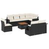 vidaXL Set Divani da Giardino 9 pz con Cuscini Nero in Polyrattan