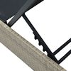 vidaXL Lettino da sole con cuscino Beige 60 x 200 x 27cm polyrattan